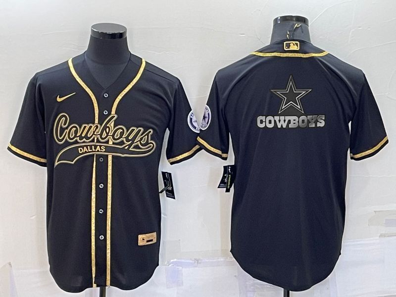 Men Dallas Cowboys Blank Black Gold 2022 Nike Co branded NFL Jersey1
